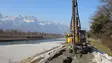 Mixed-in-Place Verfahren für Deichsanierung Schaan in Liechtenstein von Bauer Spezialtiefbau